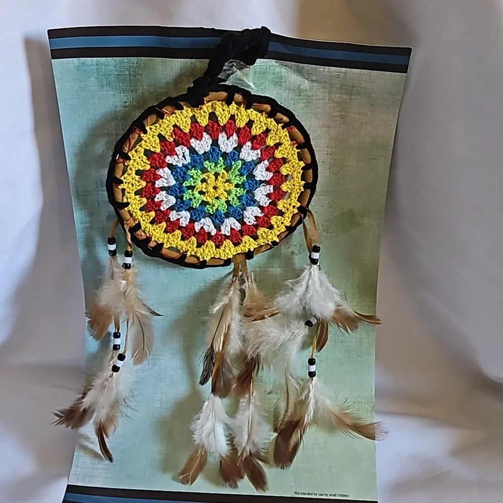 Hand Crafted Crochet Dreamcatcher Feather Decor